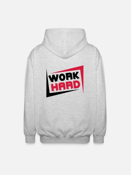 Work Hard - Unisex Hooded Jacket - light heather grey