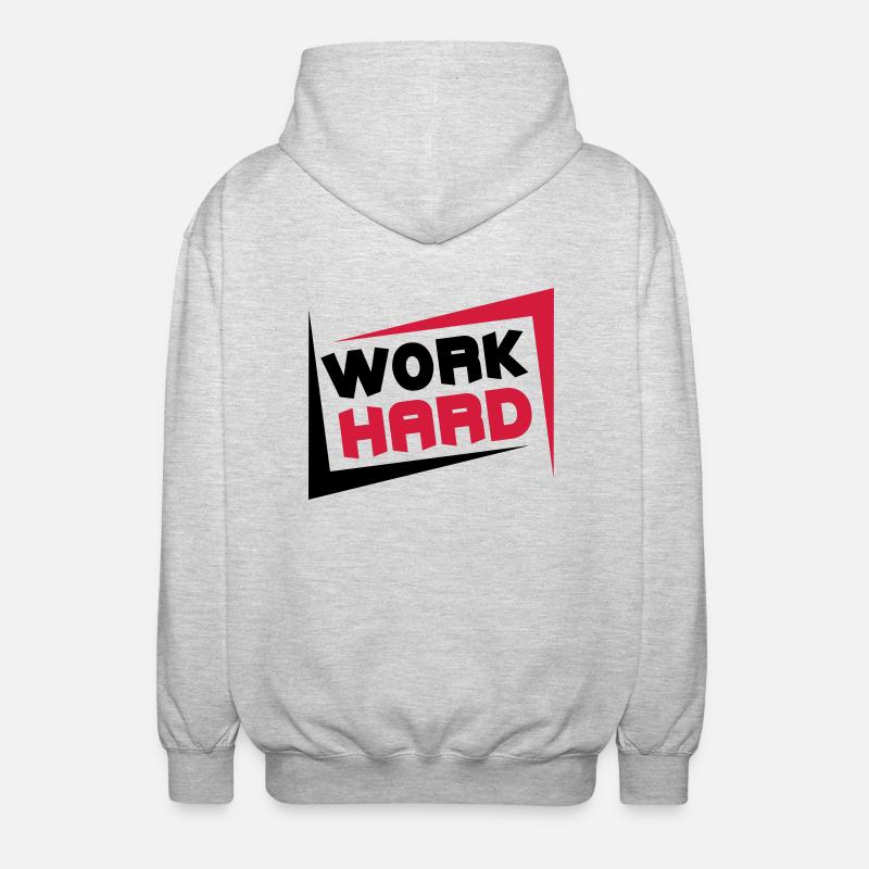 Work Hard - Unisex Kapuzenjacke - Hellgrau meliert