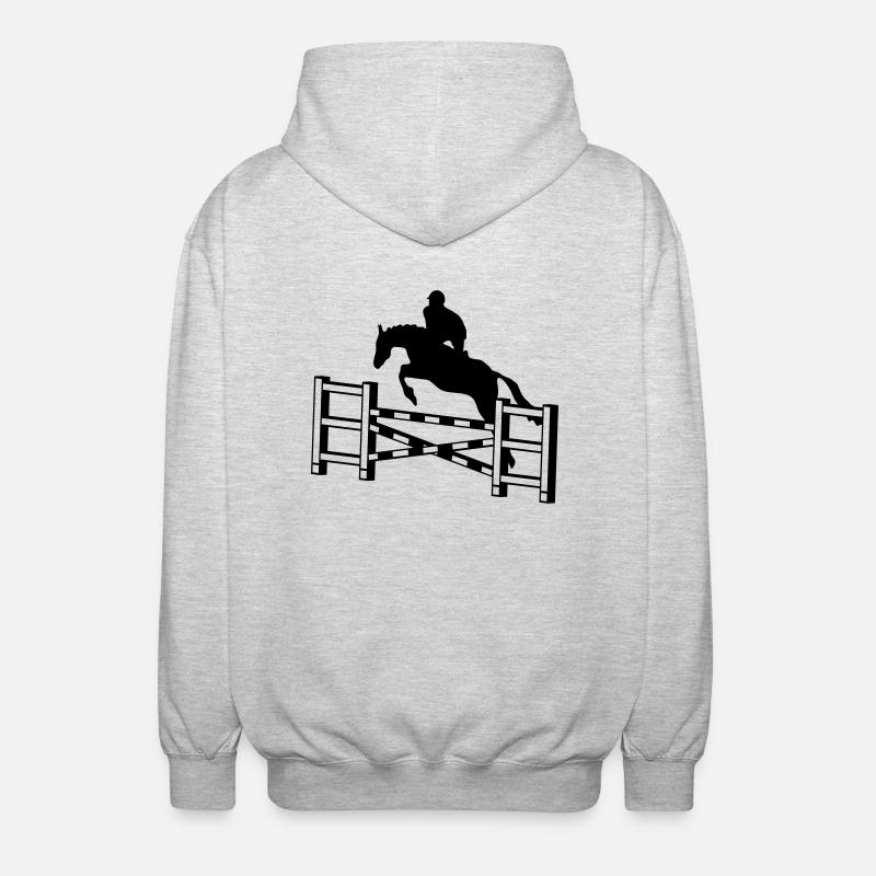sauter de cheval obstacle_c1 - Veste à capuche unisexe - gris clair chiné