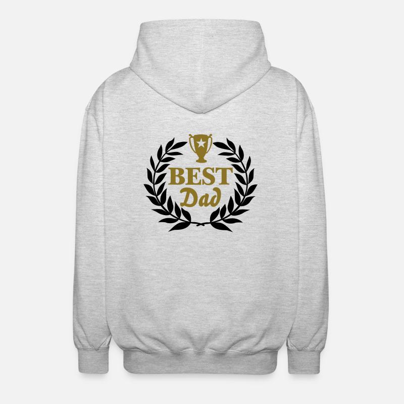 best dad trophy - Unisex Hooded Jacket - light heather grey