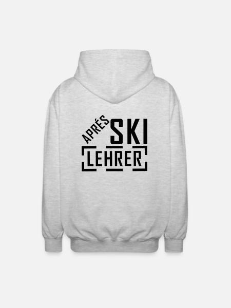 aprés ski lehrer - Unisex Kapuzenjacke - Hellgrau meliert