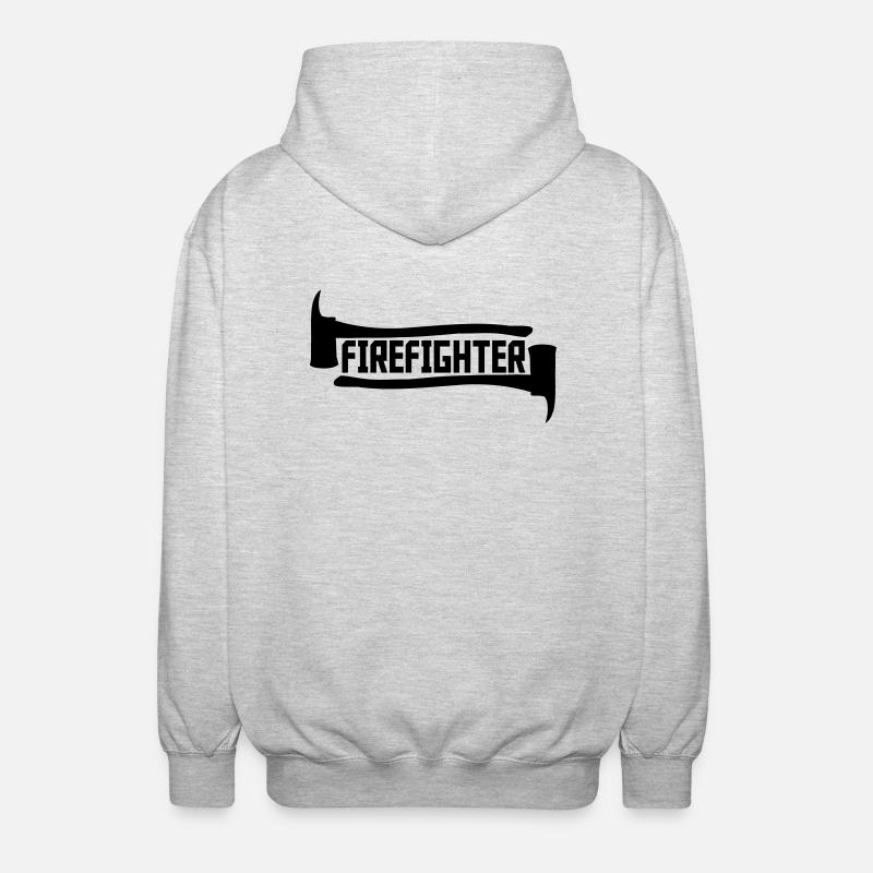 Firefighter Axt Logo - Unisex Kapuzenjacke - Hellgrau meliert