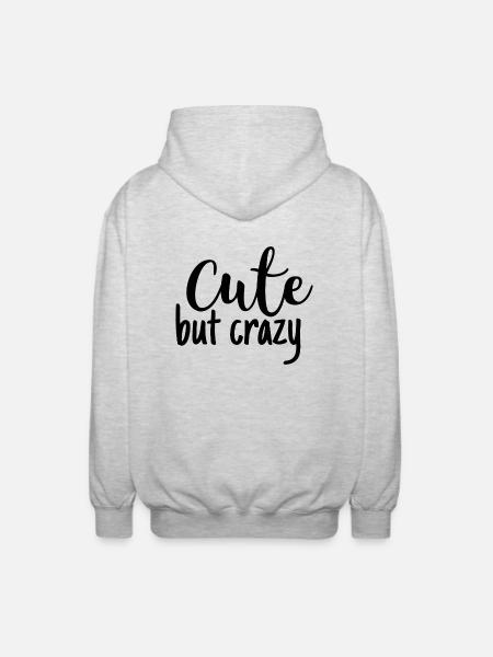 cute but crazy - Unisex Kapuzenjacke - Hellgrau meliert