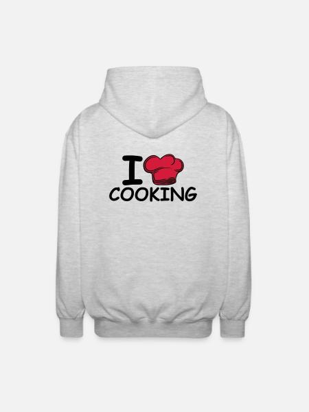 Chef exécutif toque j'aime Liebe - Veste à capuche unisexe - gris clair chiné