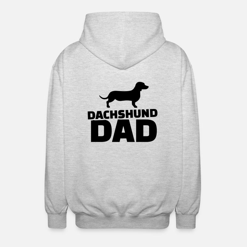 Dachshund Dad - Veste à capuche unisexe - gris clair chiné