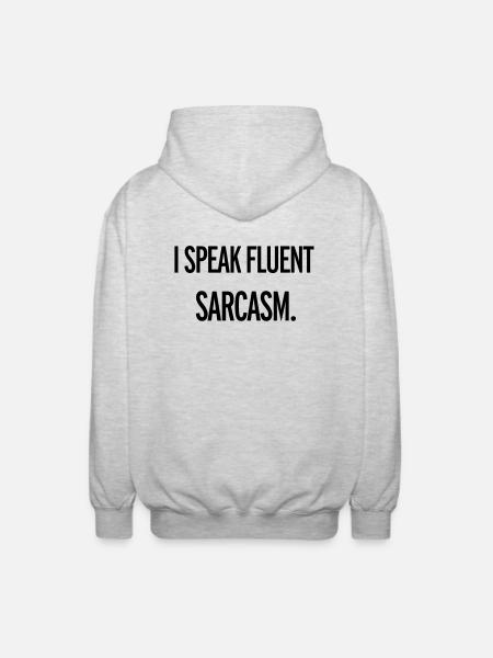 Sarcasm - Unisex Hooded Jacket - light heather grey