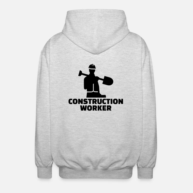 Construction worker - Unisex Hooded Jacket - light heather grey