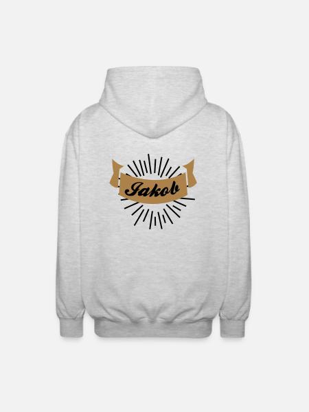jakob - Unisex Kapuzenjacke - Hellgrau meliert