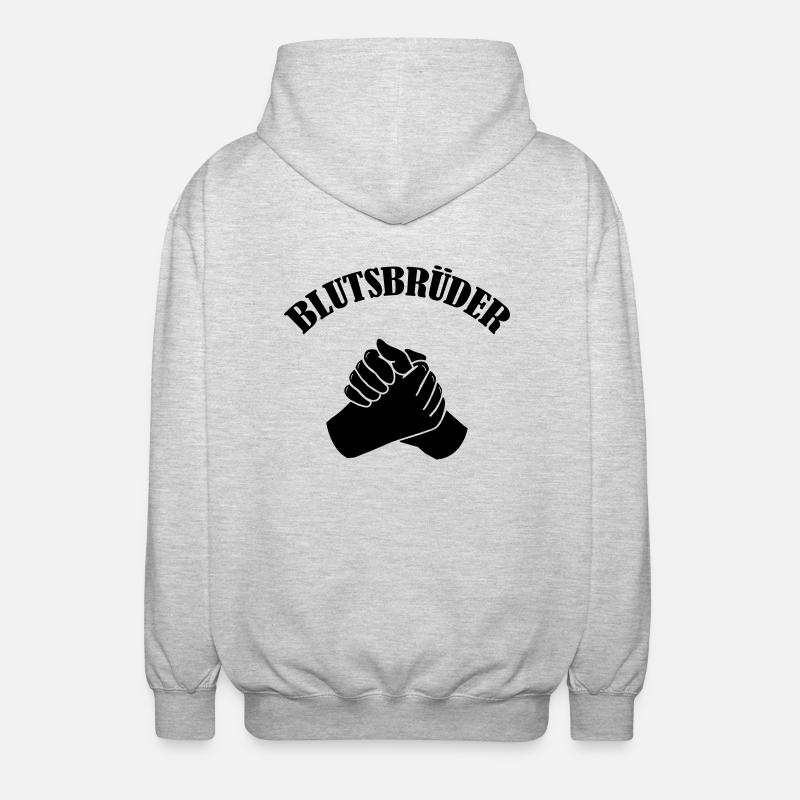 blutsbrueder_001 - Unisex Kapuzenjacke - Hellgrau meliert