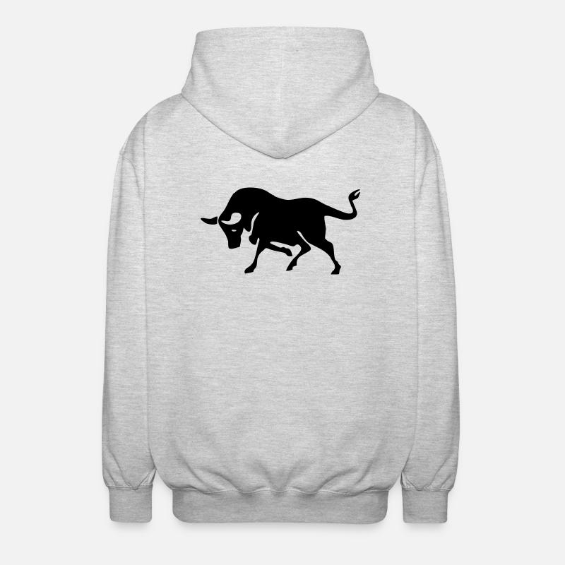 stier - Unisex Kapuzenjacke - Hellgrau meliert