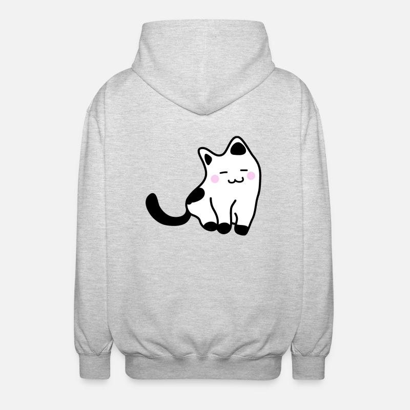 Weißes Kätzchen - Unisex Kapuzenjacke - Hellgrau meliert