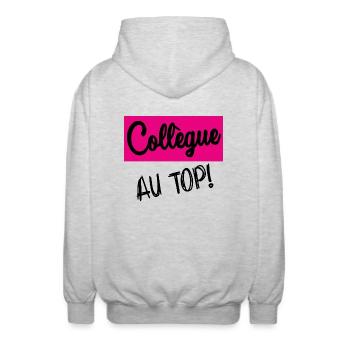 COLLEGUE - Veste à capuche unisexe - gris clair chiné - Dos - AI Model Male 185 light (185cm)