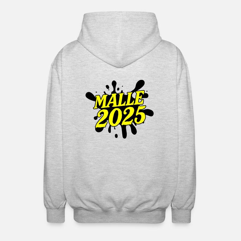 Malle 2025 - Unisex Kapuzenjacke - Hellgrau meliert