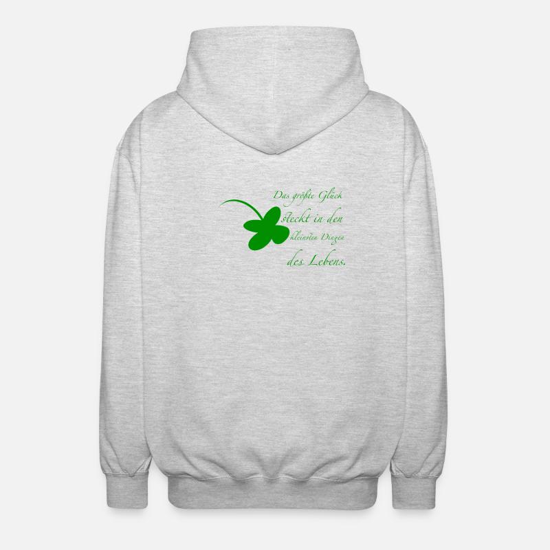 Glück - Unisex Kapuzenjacke - Hellgrau meliert