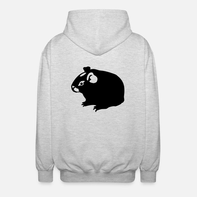 Les cochons d'Inde (2) monochrome - Veste à capuche unisexe - gris clair chiné
