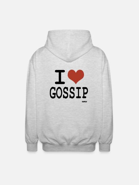 i love gossip - Unisex Hooded Jacket - light heather grey