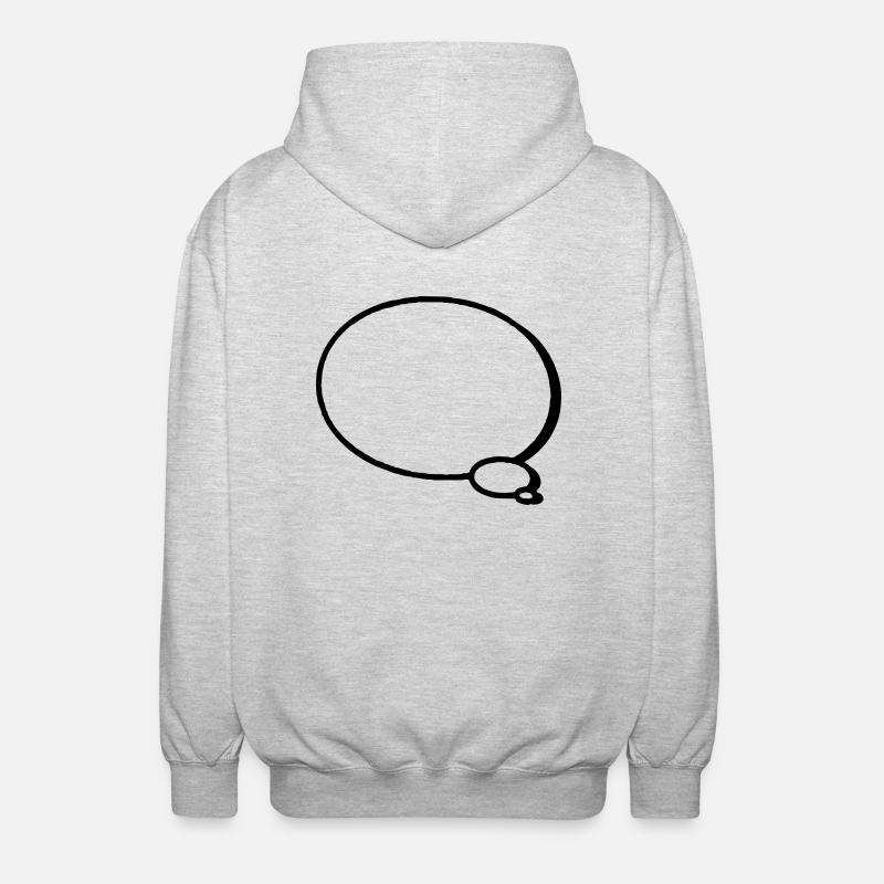 thinking bubble around - Unisex Hooded Jacket - light heather grey