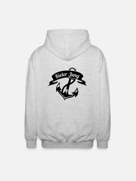 KielerJung - Unisex Kapuzenjacke - Hellgrau meliert