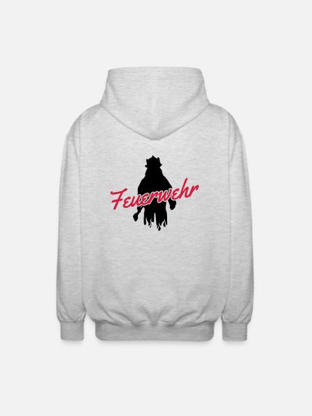 feuerwehr - Unisex Kapuzenjacke - Hellgrau meliert