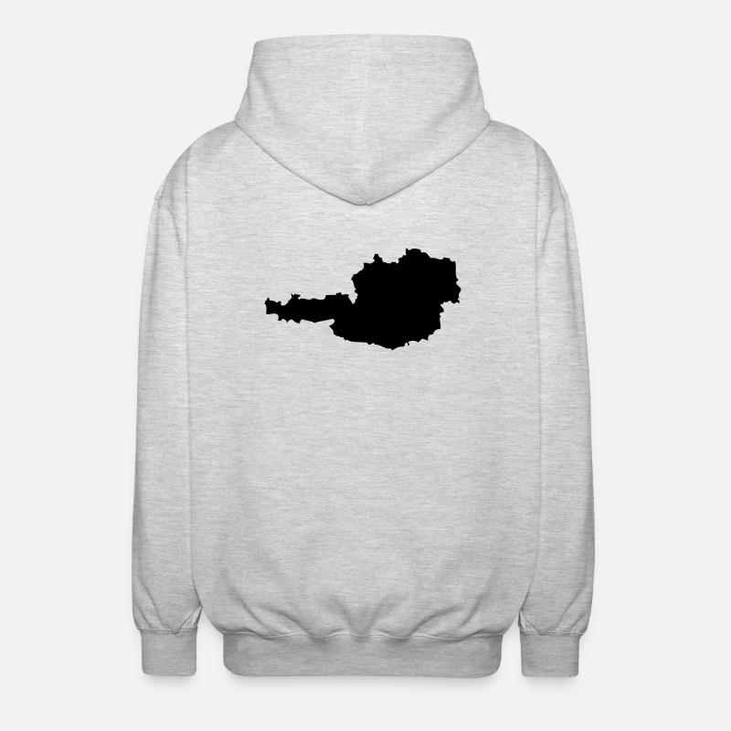 Österreich - Unisex Kapuzenjacke - Hellgrau meliert