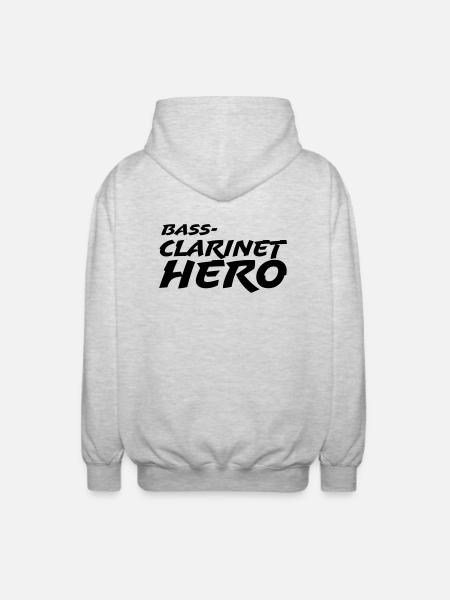 Bass Clarinet Hero - Unisex Hooded Jacket - light heather grey