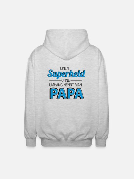 Superheld Papa - Unisex Kapuzenjacke - Hellgrau meliert