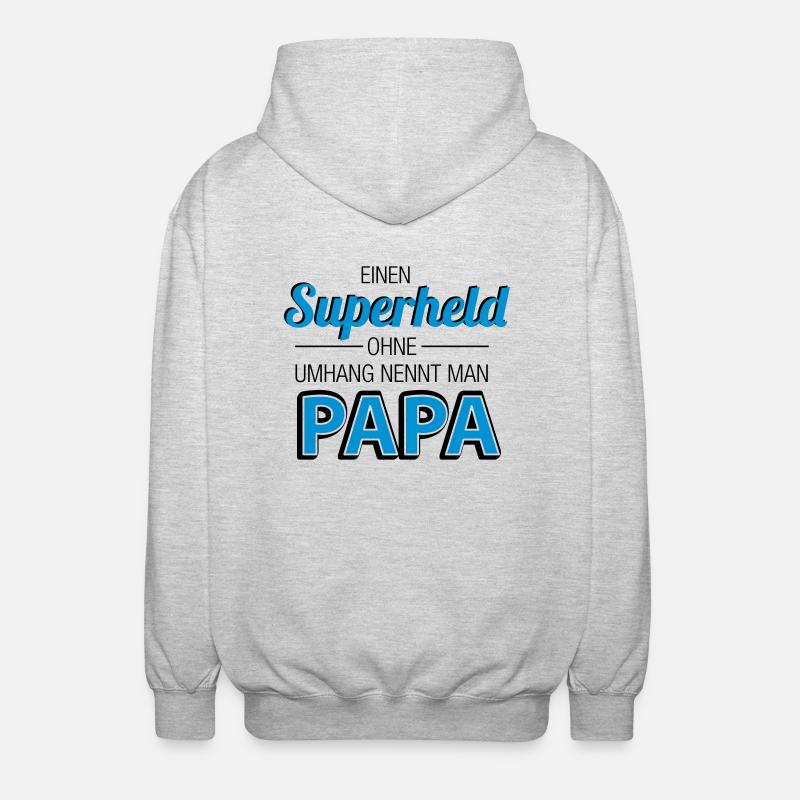 Superheld Papa - Unisex Kapuzenjacke - Hellgrau meliert