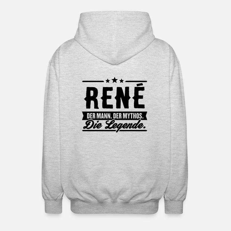 Mann Mythos Legende René - Unisex Kapuzenjacke - Hellgrau meliert