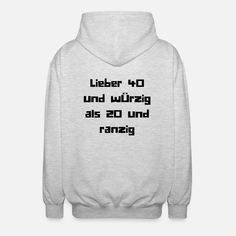 40er - Unisex Kapuzenjacke - Hellgrau meliert