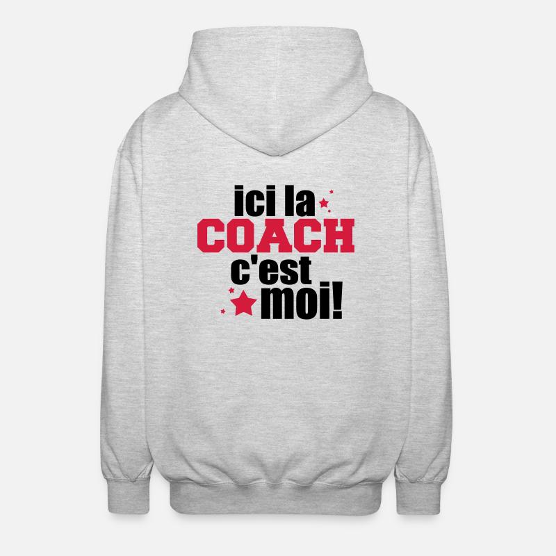 ICI La COACH C'est moi - Veste à capuche unisexe - gris clair chiné