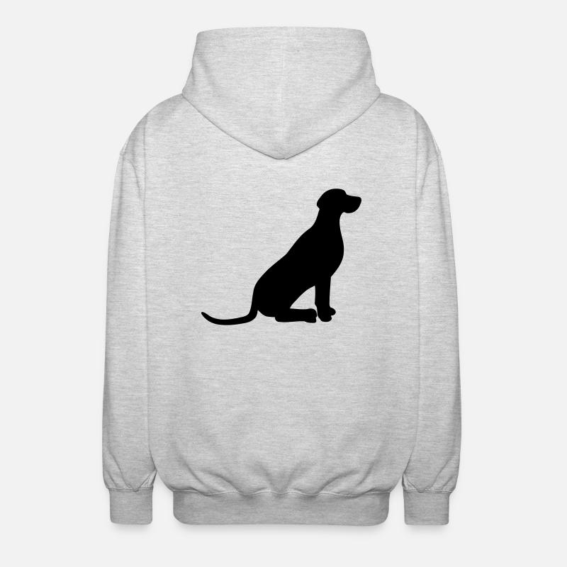 Sitz Weimaraner Vektor - Unisex Kapuzenjacke - Hellgrau meliert