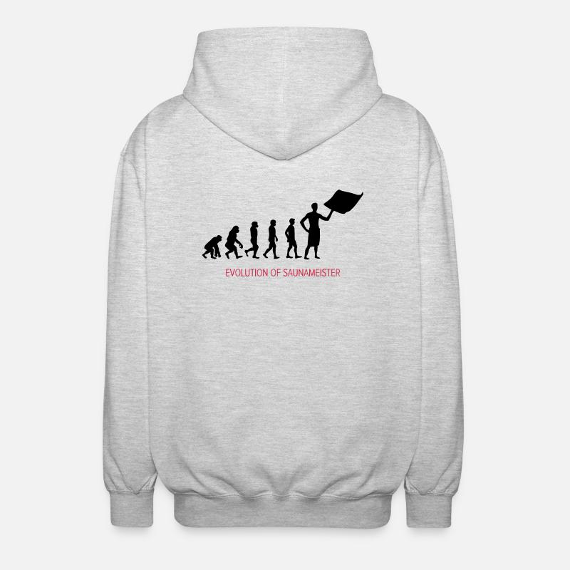 evolution of saunameister - Unisex Kapuzenjacke - Hellgrau meliert