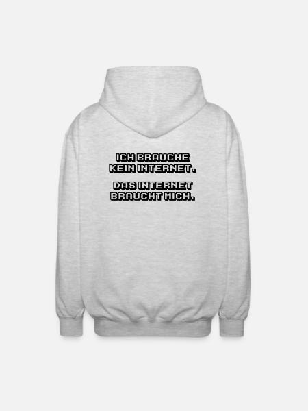 Internet - Unisex Kapuzenjacke - Hellgrau meliert