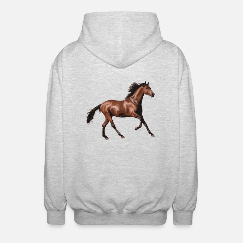 Cheval - Veste à capuche unisexe - gris clair chiné