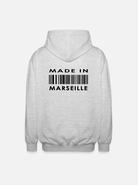 Marseille - Unisex Kapuzenjacke - Hellgrau meliert