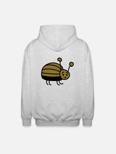 small beetle - Unisex Hooded Jacket - light heather grey