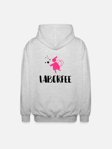 Laborfee - Unisex Kapuzenjacke - Hellgrau meliert