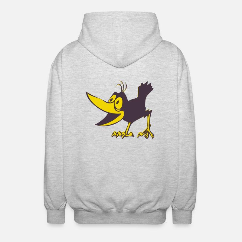 Krähe - Unisex Kapuzenjacke - Hellgrau meliert