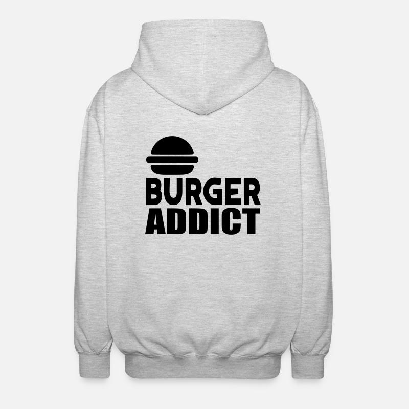 burger addict - Unisex Hooded Jacket - light heather grey
