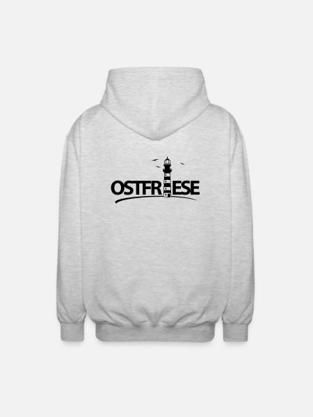 ostfriese_design_f1 - Unisex Kapuzenjacke - Hellgrau meliert