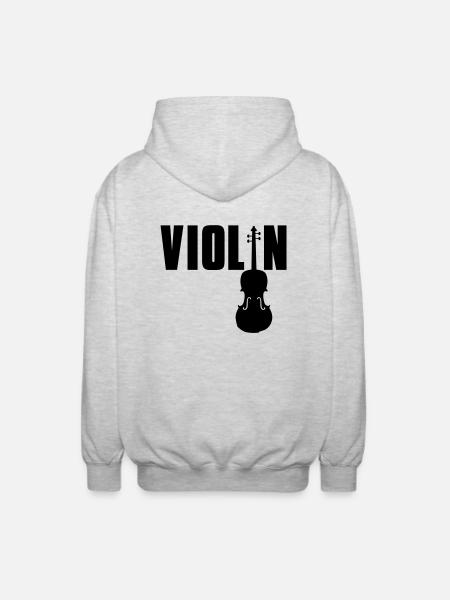 violin - Unisex Hooded Jacket - light heather grey