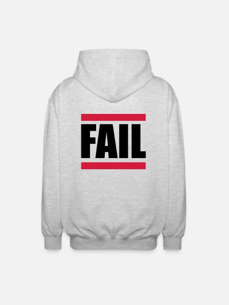 FAIL - Unisex Kapuzenjacke - Hellgrau meliert