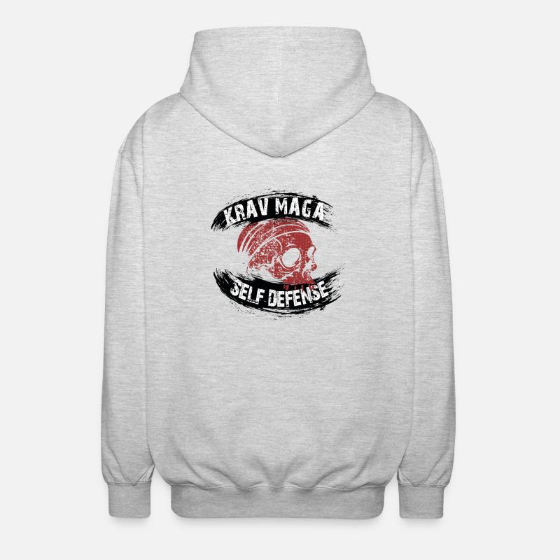 Krav Maga Autodéfense - Veste à capuche unisexe - gris clair chiné