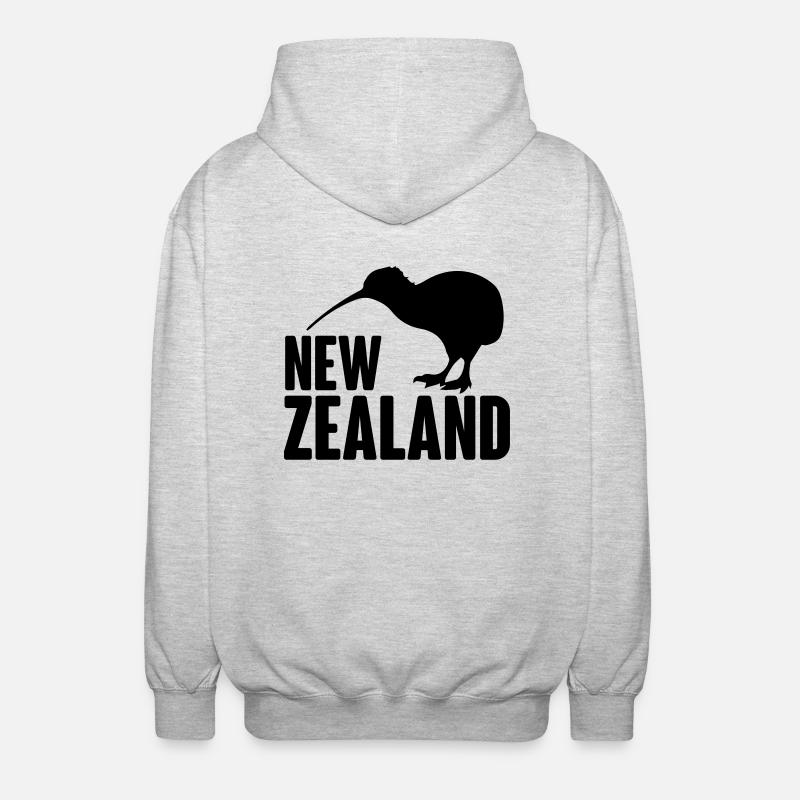 Silhouette de Nouvelle Zélande - Veste à capuche unisexe - gris clair chiné