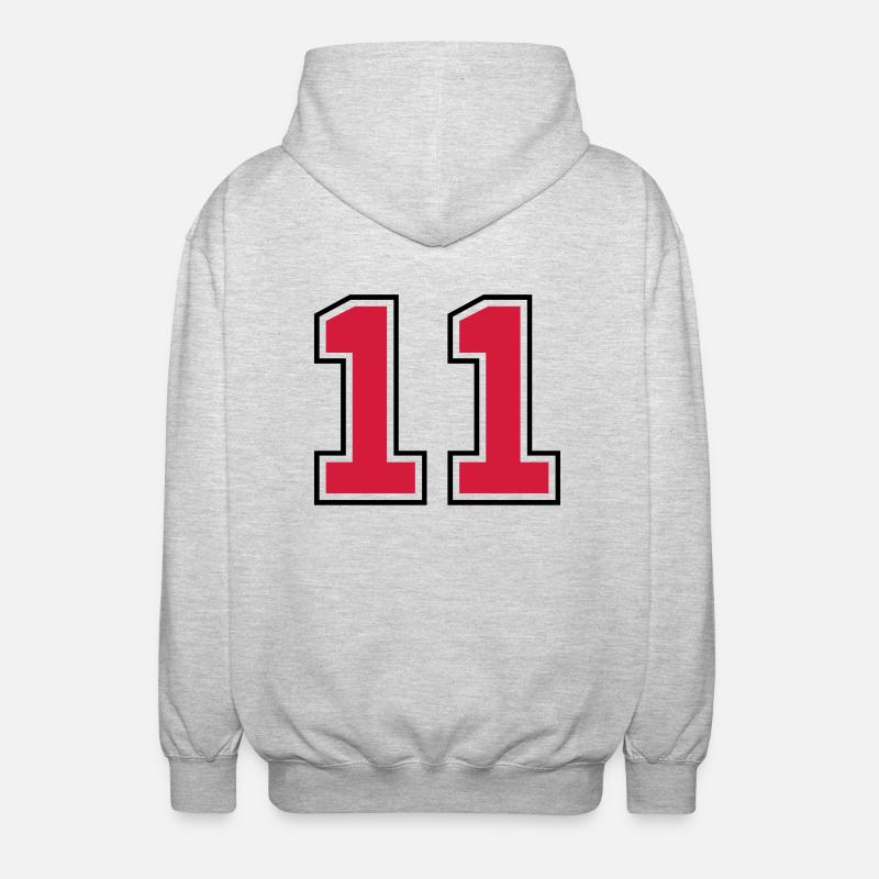 11__f2 - Unisex Kapuzenjacke - Hellgrau meliert
