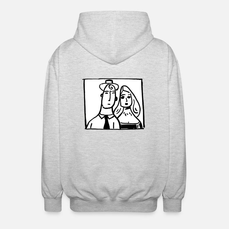 Paar - Unisex Kapuzenjacke - Hellgrau meliert