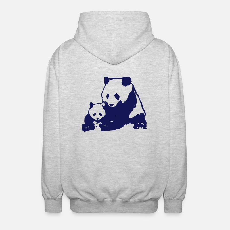 panda - Veste à capuche unisexe - gris clair chiné