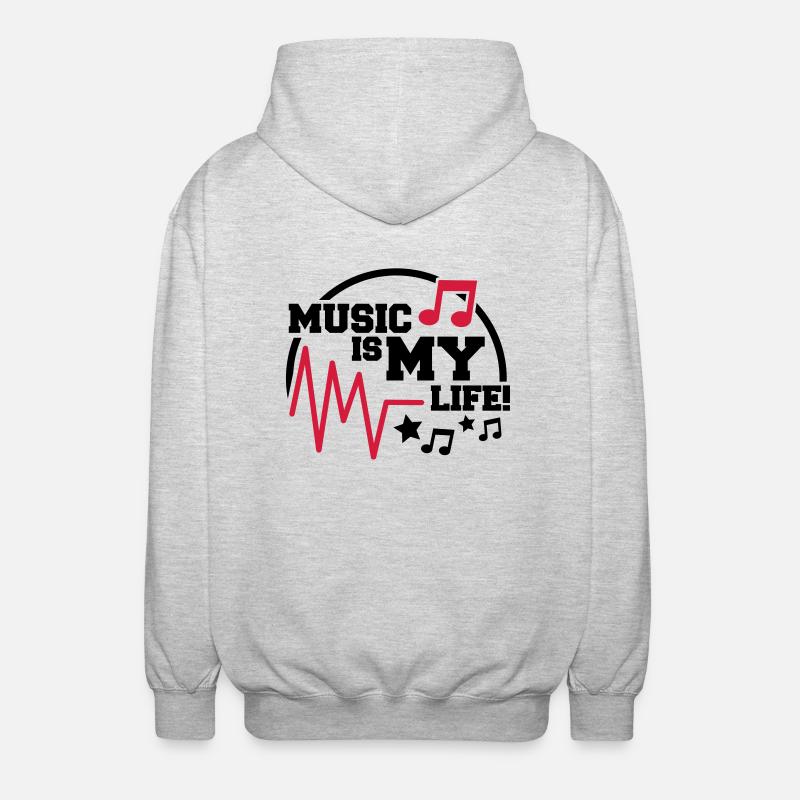 music_is_my_life_design_fa2 - Unisex Kapuzenjacke - Hellgrau meliert
