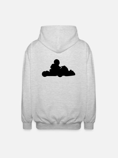 go_kart_silhouette_c1 - Unisex Hooded Jacket - light heather grey