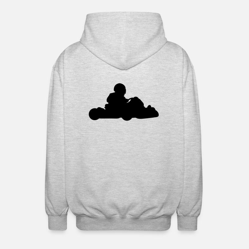 go_kart_silhouette_c1 - Unisex Kapuzenjacke - Hellgrau meliert